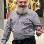 Микола МАМЧУР під час відкриття виставки його картин в Тернопільському обласному художньому музеї"